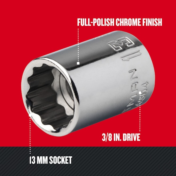 Craftsman Sockets, 13 mm S x 3/8" Drive S Metric 1 - CMMT44304