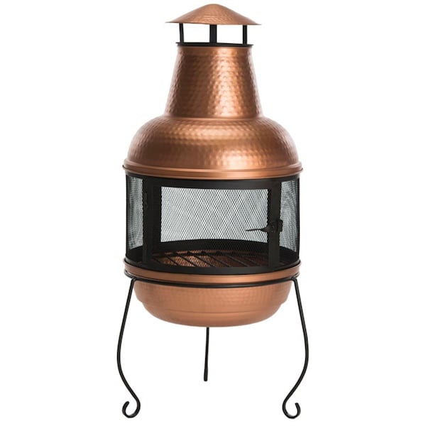 Safavieh 40 x 18 x 18 in. Lima Chiminea, Copper & Black - PIT1000A