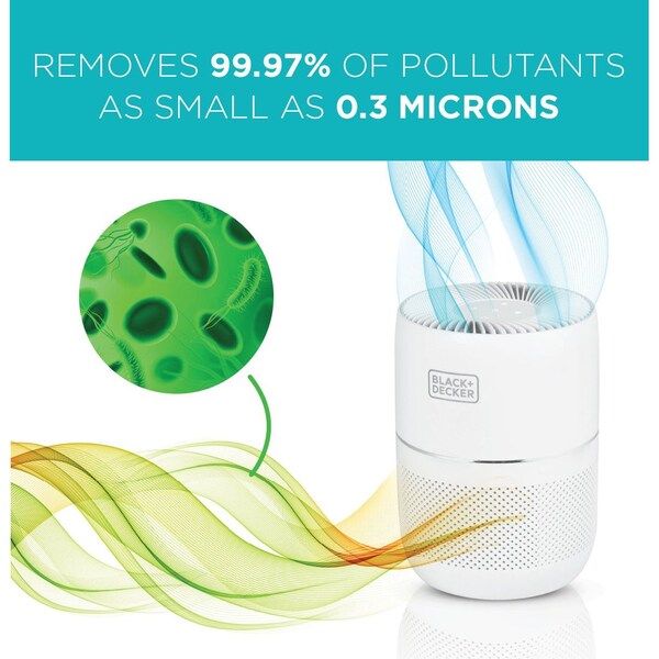 Black & Decker Tabletop Air Purifier - 3-Stage Filtration System, HEPA Air Purifiers for Home - BAPT02