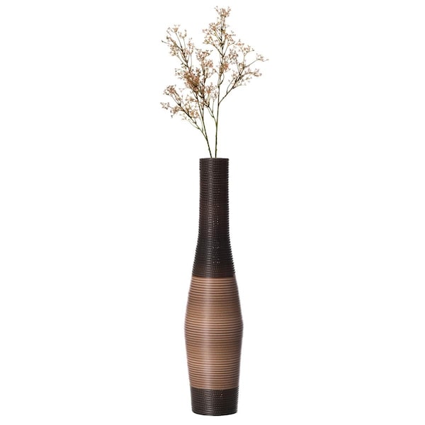 Colocar 41 x 10 x 10 in. Decorative Freestanding Antique Cylinder Shape Floor Vase, Brown - CO2641739
