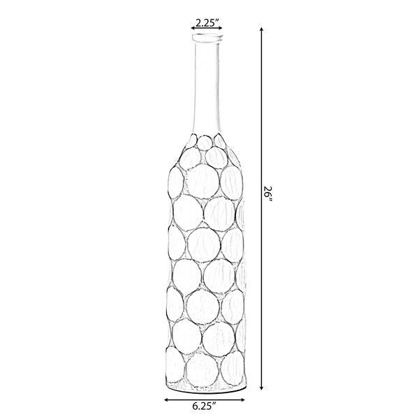 Uniquewise Decorative Contemporary Floor Vase White Carved Divot Bubble Design with Tall Neck, 26 Inch - QI004180.S