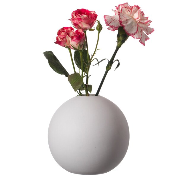 Uniquewise Contemporary White Ceramic Unique Circle Shaped Table Vase Flower Holder - QI004370.PL