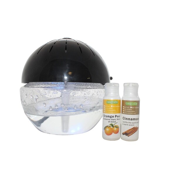 Ecogecko 30ml Earth Globe Glowing Water Air Washer & Revitalizer, Black, 2PK - EC379288