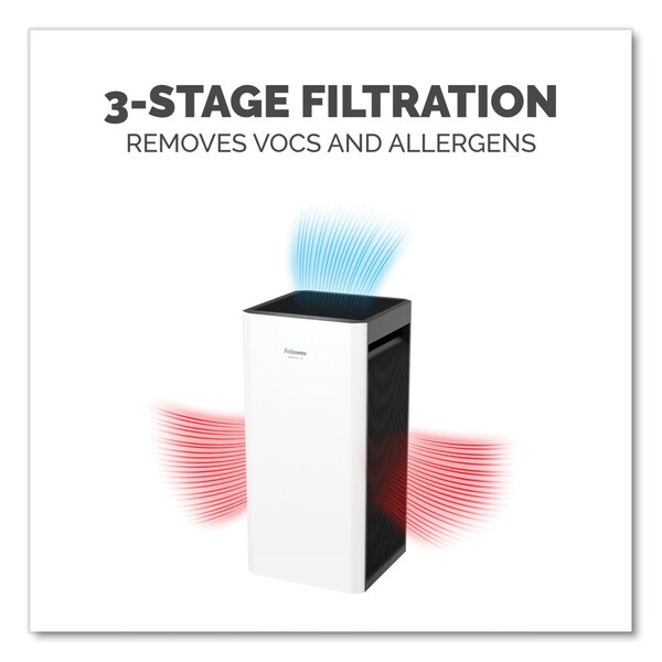 Fellowes AeraMax SV Air Purifier, 1,500 sq ft Room Capacity, White/Black - 9794501
