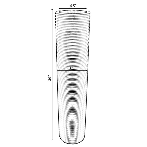 Uniquewise Brown Decorative Contemporary Mango Wood Ribbed Design Cylinder Shaped Floor Vase, 36 Inch - QI004432.L