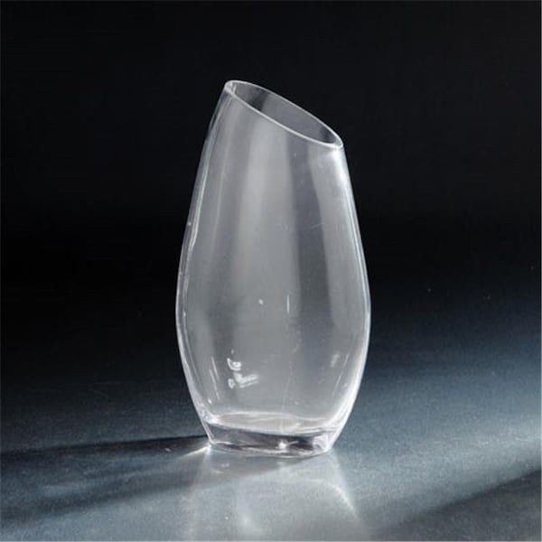 Diamond Star Diamond Star 64008 12 x 3.5 x 7 in. Angled Rim Vase; Clear - 64008