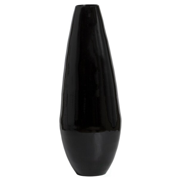 Uniquewise 31.5" Spun Bamboo Modern Metallic Tall Floor Vase, Black - QI003354BK.L