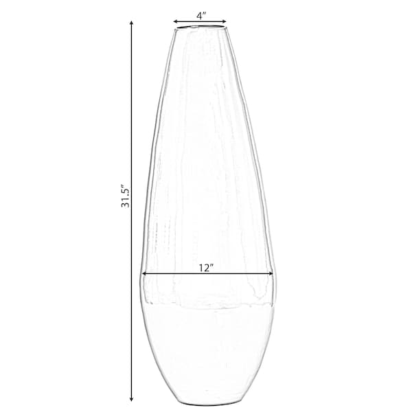 Uniquewise 31.5" Spun Bamboo Modern Metallic Tall Floor Vase, Black - QI003354BK.L