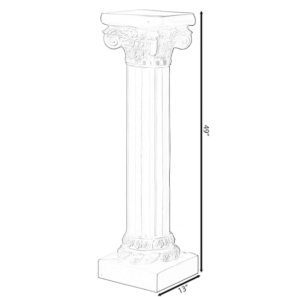 Uniquewise Fiberglass White Plinth Roman Column Ionic Piller Pedestal Vase Stand - Photography Props - 49 Inch - QI004124-49