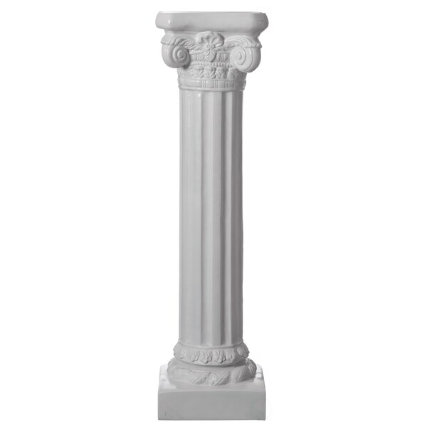 Uniquewise Fiberglass White Plinth Roman Column Ionic Piller Pedestal Vase Stand - Photography Props - 49 Inch - QI004124-49