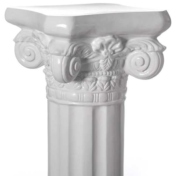 Uniquewise Fiberglass White Plinth Roman Column Ionic Piller Pedestal Vase Stand - Photography Props - 49 Inch - QI004124-49