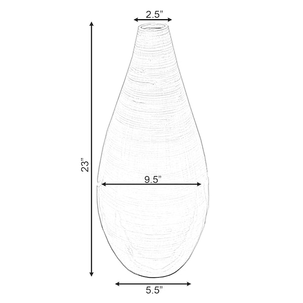 Uniquewise Contemporary Bamboo Floor Flower Vase Tear Drop Design for Dining, Living, Entryway, Large Green - QI004271.L