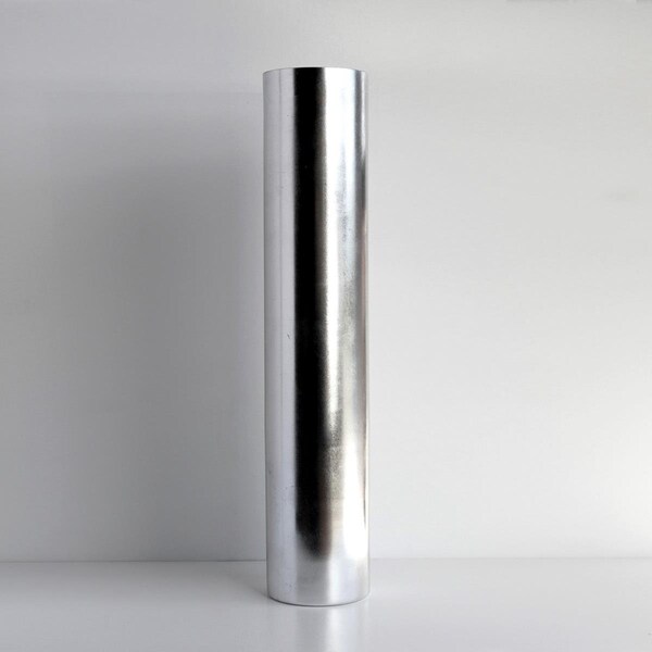 Standalone 20 in. GILT Gilded Glass Cylinder Vase, Silver - ST1868412