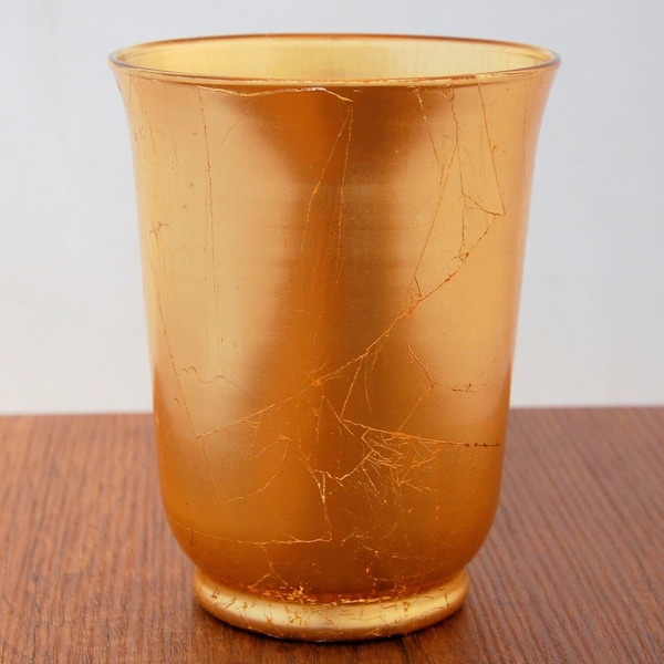 Standalone 7 in. Gilt Gilded Hurricane Vase, Gold - ST2644125