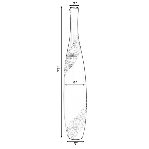 Uniquewise Contemporary Bottle Shape Decorative Floor Vase, Brown with Cobbled Stone Pattern, 27 Inch - QI004178.S