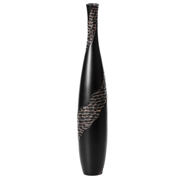 Uniquewise Contemporary Bottle Shape Decorative Floor Vase, Brown with Cobbled Stone Pattern, 27 Inch - QI004178.S