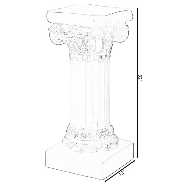Uniquewise Fiberglass White Plinth Roman Column Ionic Piller Pedestal Vase Stand - Photography Props - 32 Inch - QI004124-32