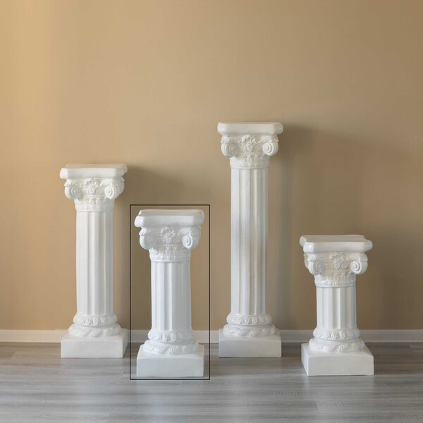 Uniquewise Fiberglass White Plinth Roman Column Ionic Piller Pedestal Vase Stand - Photography Props - 32 Inch - QI004124-32