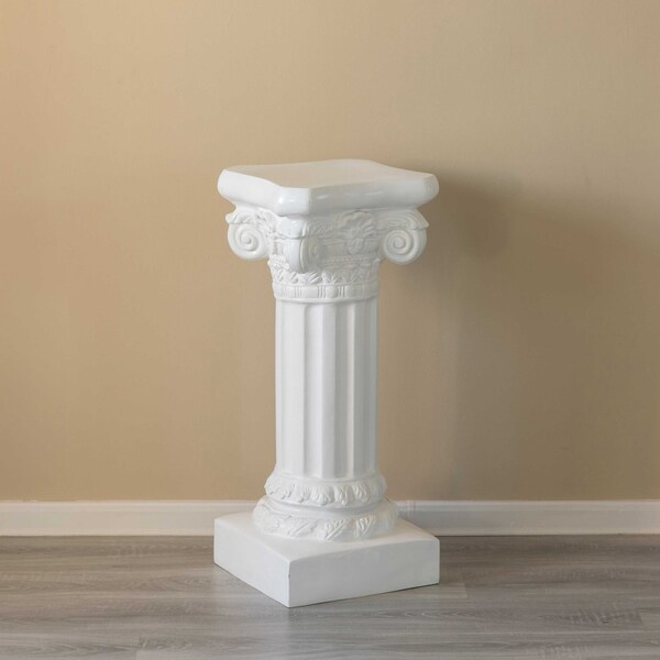 Uniquewise Fiberglass White Plinth Roman Column Ionic Piller Pedestal Vase Stand - Photography Props - 32 Inch - QI004124-32