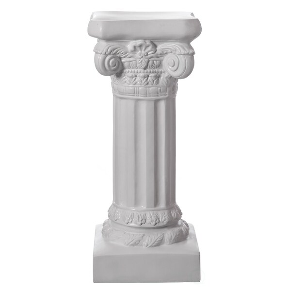 Uniquewise Fiberglass White Plinth Roman Column Ionic Piller Pedestal Vase Stand - Photography Props - 32 Inch - QI004124-32