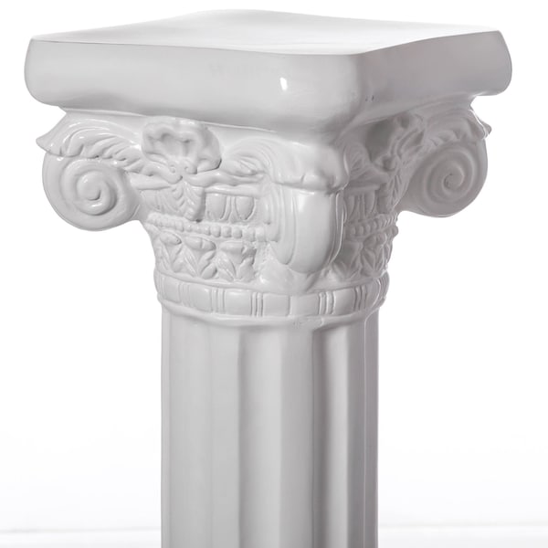 Uniquewise Fiberglass White Plinth Roman Column Ionic Piller Pedestal Vase Stand - Photography Props - 32 Inch - QI004124-32