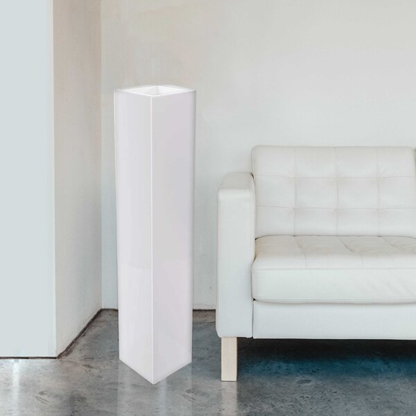 Uniquewise Tall Rectangular Wooden Modern Floor Vase, White, PK 2 - QI004184.2