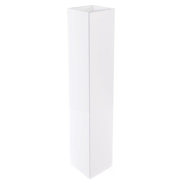 Uniquewise Tall Rectangular Wooden Modern Floor Vase, White, PK 2 - QI004184.2