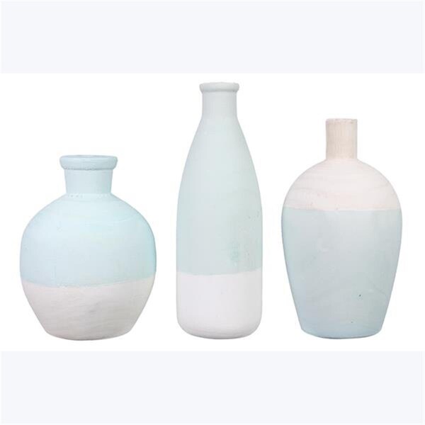 Youngs Wood Nautical Decor Faux Vase, 3 Assorted Color - 62371
