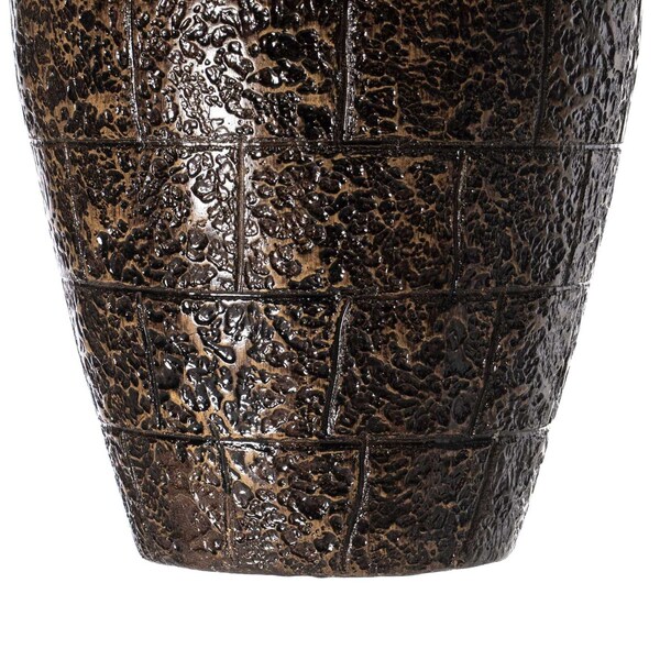 Uniquewise Modern Decorative Brown Textured Design Floor Flower Vase, for Living, Entryway or Dining, 31 inch - QI004194
