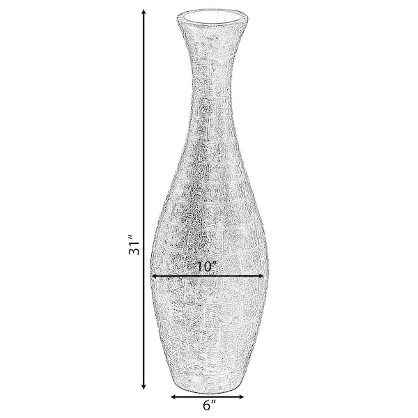 Uniquewise Modern Decorative Brown Textured Design Floor Flower Vase, for Living, Entryway or Dining, 31 inch - QI004194