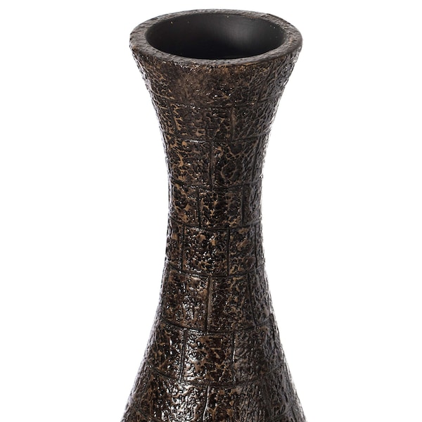Uniquewise Modern Decorative Brown Textured Design Floor Flower Vase, for Living, Entryway or Dining, 31 inch - QI004194
