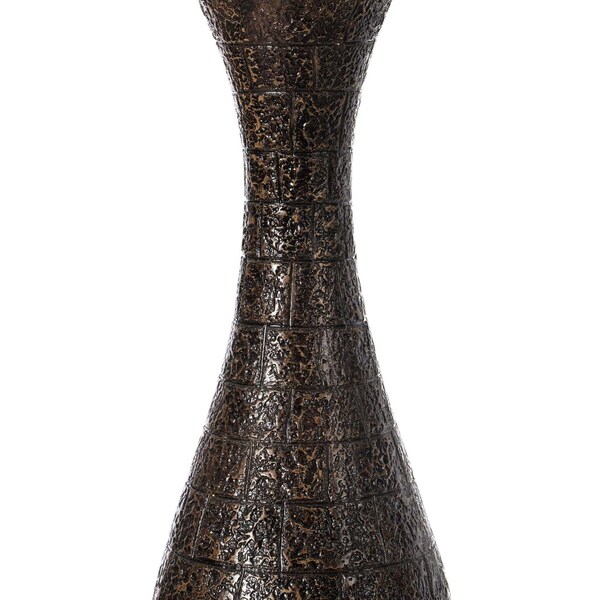 Uniquewise Modern Decorative Brown Textured Design Floor Flower Vase, for Living, Entryway or Dining, 31 inch - QI004194