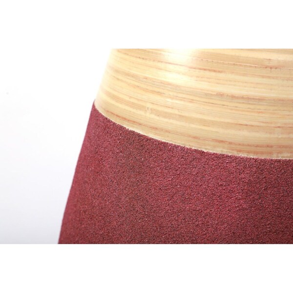 Uniquewise Set of 2 31.5 inch Tall Handcrafted Bamboo Floor Vase, Burgundy and Natural Finish - QI003353R.L.2