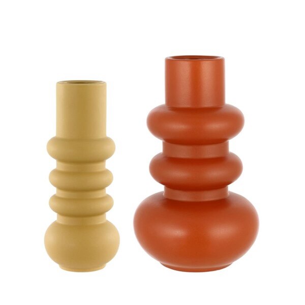 Safavieh Theissa Ceramic Vase; Orange & Pale Yellow - Set of 2 - RDC4004A-SET2