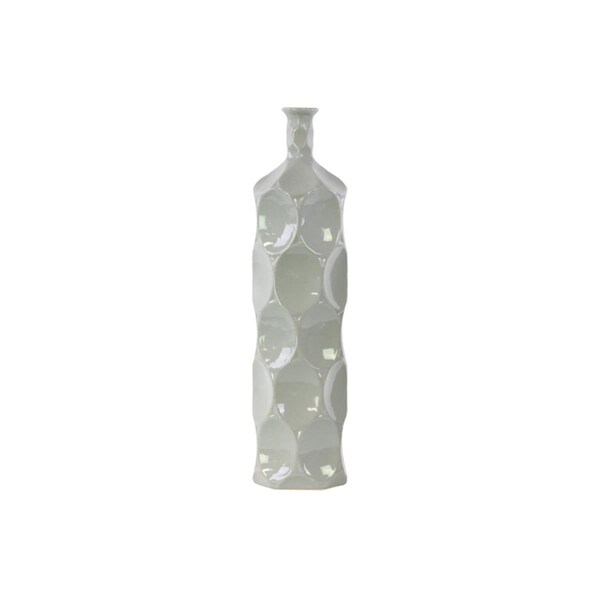 H2H Urban Trends Collection  Ceramic Round Bottle Vase With Dimpled Sides, Large - Gray - H22502068