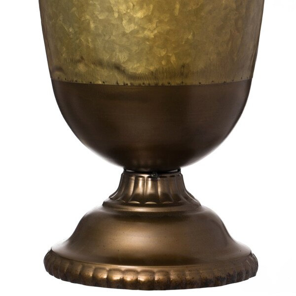 Uniquewise Set of 2 Antique Style 1 Handle Metal Jug Floor Vase - Vintage Inspired Rustic Design for - QI004441.2