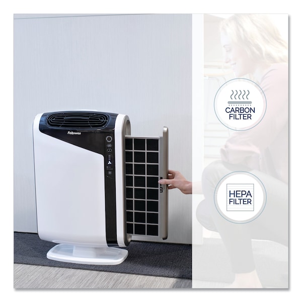 Fellowes AeraMax DX95 Large Room Air Purifier, 600 sq ft Room Capacity, White - 9320801