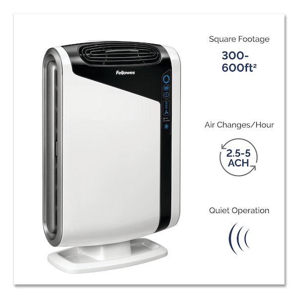 Fellowes AeraMax DX95 Large Room Air Purifier, 600 sq ft Room Capacity, White - 9320801