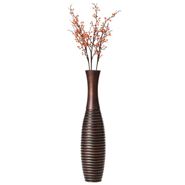 Uniquewise Decorative Conemporary Tall Trumpet Shape Floor Vase, Brown 41 Inch - QI004191.L