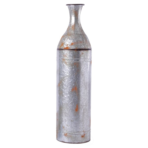 Vintiquewise 43 Rustic Farmhouse Style Galvanized Metal Floor Vase Decoration, Large - QI003484.L