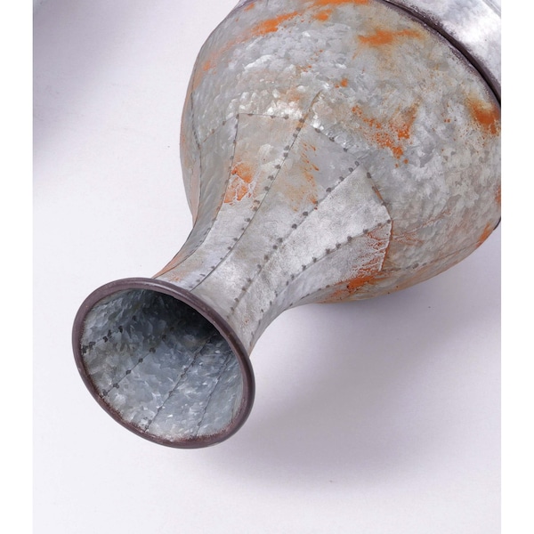 Vintiquewise 43 Rustic Farmhouse Style Galvanized Metal Floor Vase Decoration, Large - QI003484.L