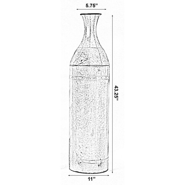 Vintiquewise 43 Rustic Farmhouse Style Galvanized Metal Floor Vase Decoration, Large - QI003484.L