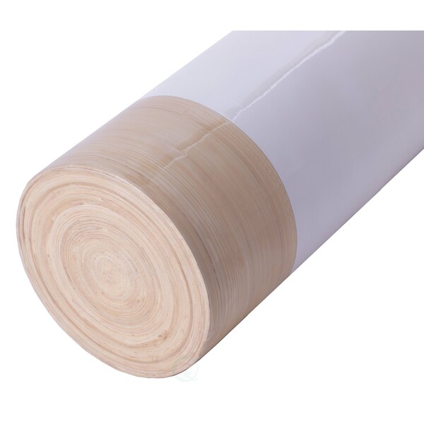 Uniquewise Cylinder Shaped Tall Spun Bamboo Floor Vase Glossy White Lacquer and Natural Bamboo Finish, PK 2 - QI003455WN.2
