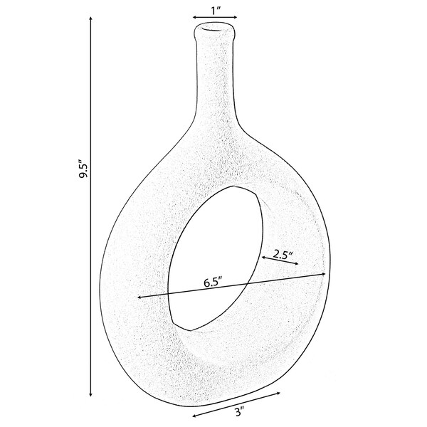 Uniquewise Contemporary White Ceramic Unique Shaped Flower Table Vase Centerpiece, 9 Inch - QI004363.S.WT