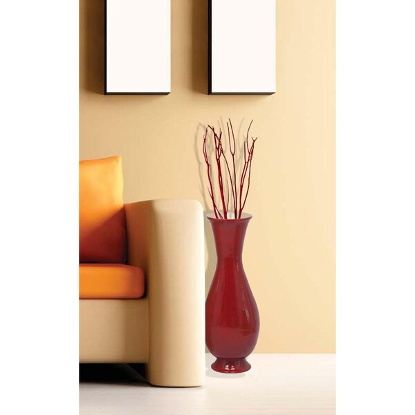 Uniquewise 31 Tall Red Modern Handmade Bamboo Floor Vase - QI003592.S