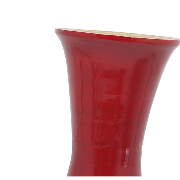 Uniquewise 31 Tall Red Modern Handmade Bamboo Floor Vase - QI003592.S