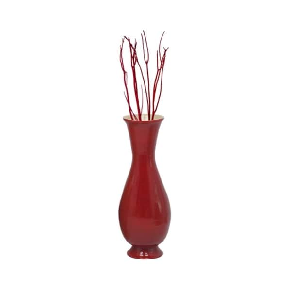 Uniquewise 31 Tall Red Modern Handmade Bamboo Floor Vase - QI003592.S