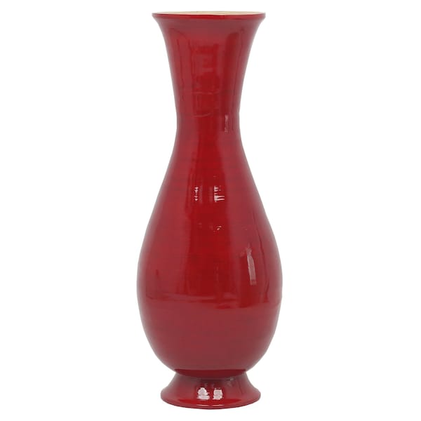 Uniquewise 31 Tall Red Modern Handmade Bamboo Floor Vase - QI003592.S