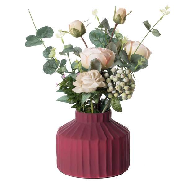 Uniquewise Set of 3 Modern Farmhouse Home Decor Accents; Living Room Decor, Boho Vases for Table Decor,  - QI004055.3