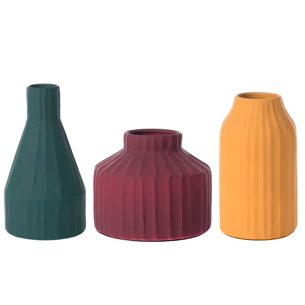 Uniquewise Set of 3 Modern Farmhouse Home Decor Accents; Living Room Decor, Boho Vases for Table Decor,  - QI004055.3